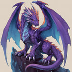 Majestic purple dragon on cliff cross stitch kit for beginners