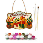 Market gift stack paint by numbers door hanger with paints and brushes