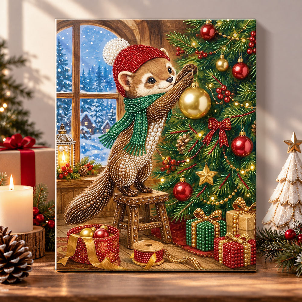 Marten decorating christmas tree pearl diamond painting kit for beginners