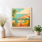 Finished mediterranean balcony artwork displayed on a wall