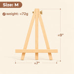 Medium wooden display stand for finished embroidery hoop art, approximately 9 inches tall