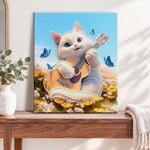 Finished melody in wild meadow pearl diamond painting artwork displayed as home decor