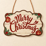 Merry christmas ornaments paint by numbers door hanger finished design