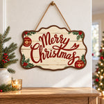 Merry christmas ornaments paint by numbers door hanger as indoor wall decor