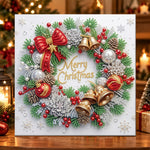 Merry christmas wreath pearl diamond painting kit for beginners