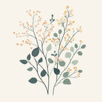 Minimal eucalyptus botanical print cross stitch kit for beginners