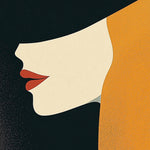 Minimal female profile art cross stitch kit for beginners