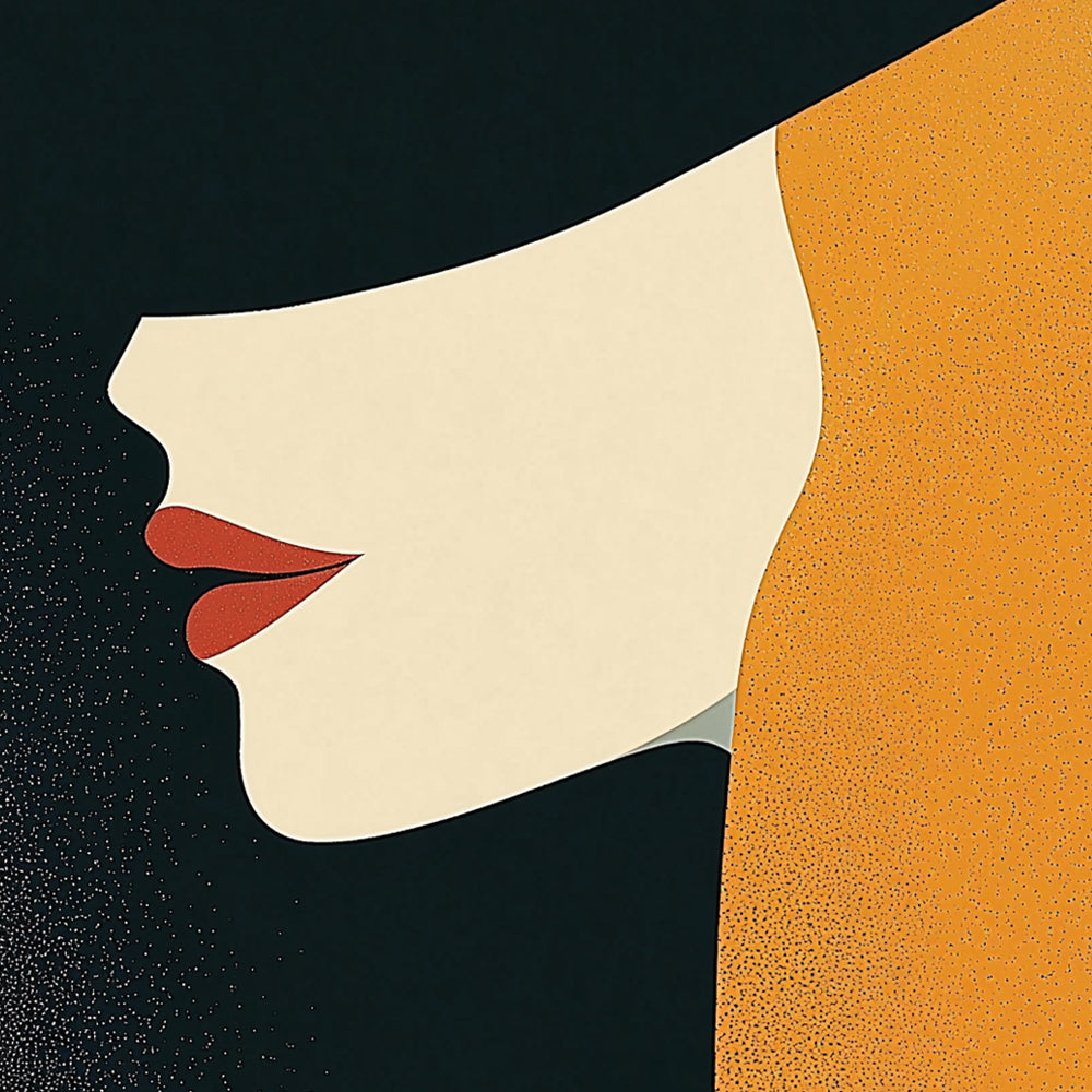 Minimal female profile art cross stitch kit for beginners