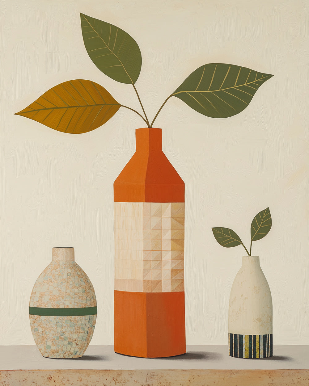 Minimalist vase still life cross stitch kit for beginners