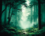 Misty green woodland cross stitch kit for beginners
