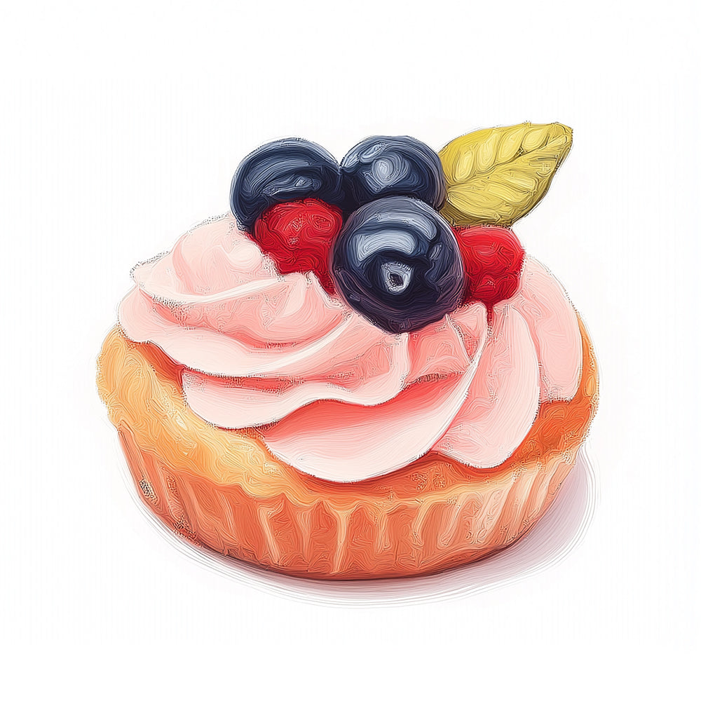 Mixed berry cupcake cross stitch kit for beginners