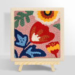 Modern abstract florals punch needle kit for beginners
