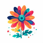 Modern flat floral illustration cross stitch kit for beginners