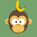 Monkey face with banana cross stitch kit for beginners