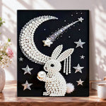 Moon bunny pearl diamond painting kit for beginners