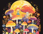 Moon mushroom fairy cross stitch kit for beginners