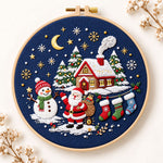 Moonlight christmas scene embroidery kit