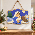 Moonlight holy embrace paint by numbers door hanger as indoor wall decor
