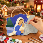 Moonlight holy embrace paint by numbers door hanger painting process