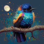 Moonlit blue bird cross stitch kit for beginners