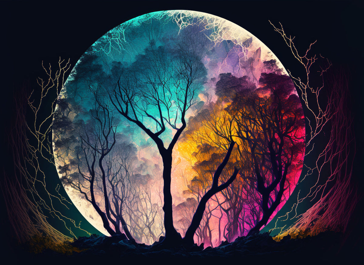 Moonlit enchanted forest cross stitch kit for beginners