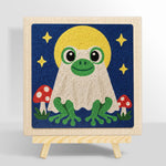 Moonlit frog ghost punch needle kit for beginners