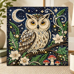 Moonlit woodland owl pearl diamond painting kit for beginners