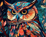 Mosaic stained‑glass owl cross stitch kit for beginners