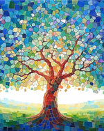 Mosaic tree of life cross stitch kit for beginners