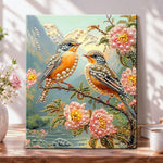Mountain bird pair pearl diamond painting kit for beginners