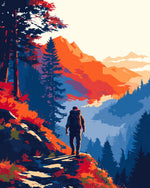 Mountain hiking adventure cross stitch kit for beginners