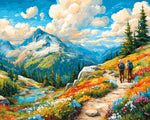 Mountain hiking trail cross stitch kit for beginners