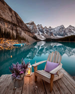 Mountain lake retreat cross stitch kit for beginners