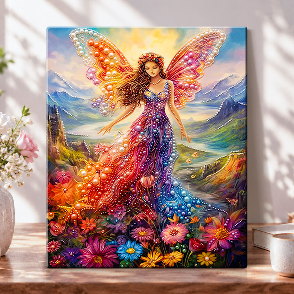 Mountain meadow fairy pearl diamond painting kit for beginners