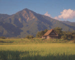 Mountain rice field hut cross stitch kit for beginners