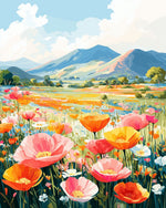 Mountain wildflower meadow cross stitch kit for beginners
