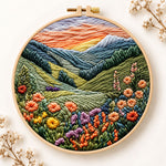 Mountain wildflower valley embroidery kit