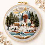Mountain winter camp embroidery kit