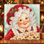 Mrs claus with gingerbread cookies pearl diamond painting kit for beginners