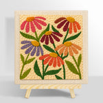 Multicolor daisies punch needle kit for beginners