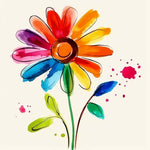 Multicolor watercolor bloom cross stitch kit for beginners