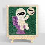 Mummy on the toilet punch needle kit for beginners