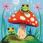 Mushroom frog friends cross stitch kit for beginners