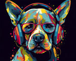 Music loving pup cross stitch kit for beginners