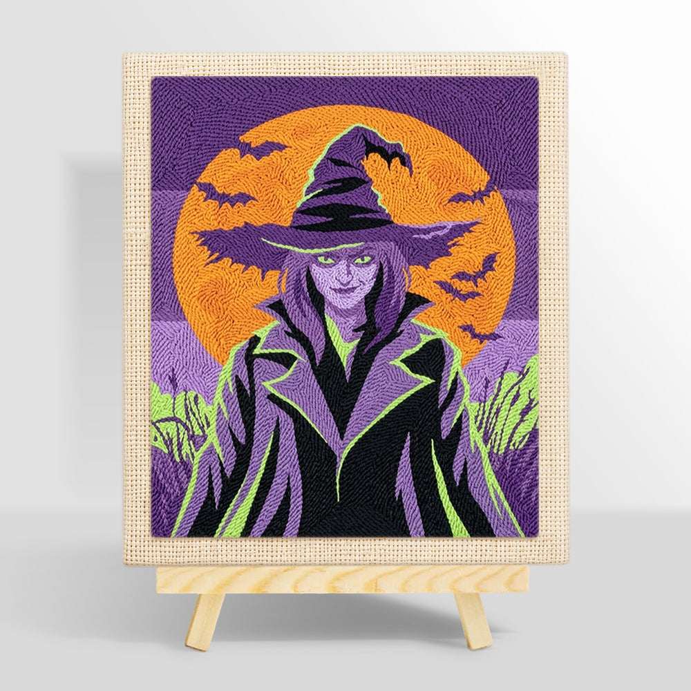 Mysterious halloween witch punch needle kit for beginners