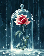 Mystic glass rose cross stitch kit for beginners