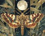 Mystical moth under the full moon cross stitch kit for beginners