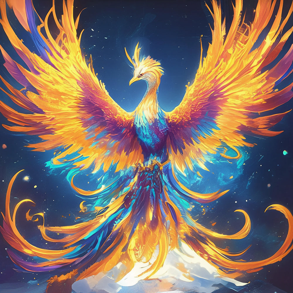 Mythical phoenix art cross stitch kit for beginners