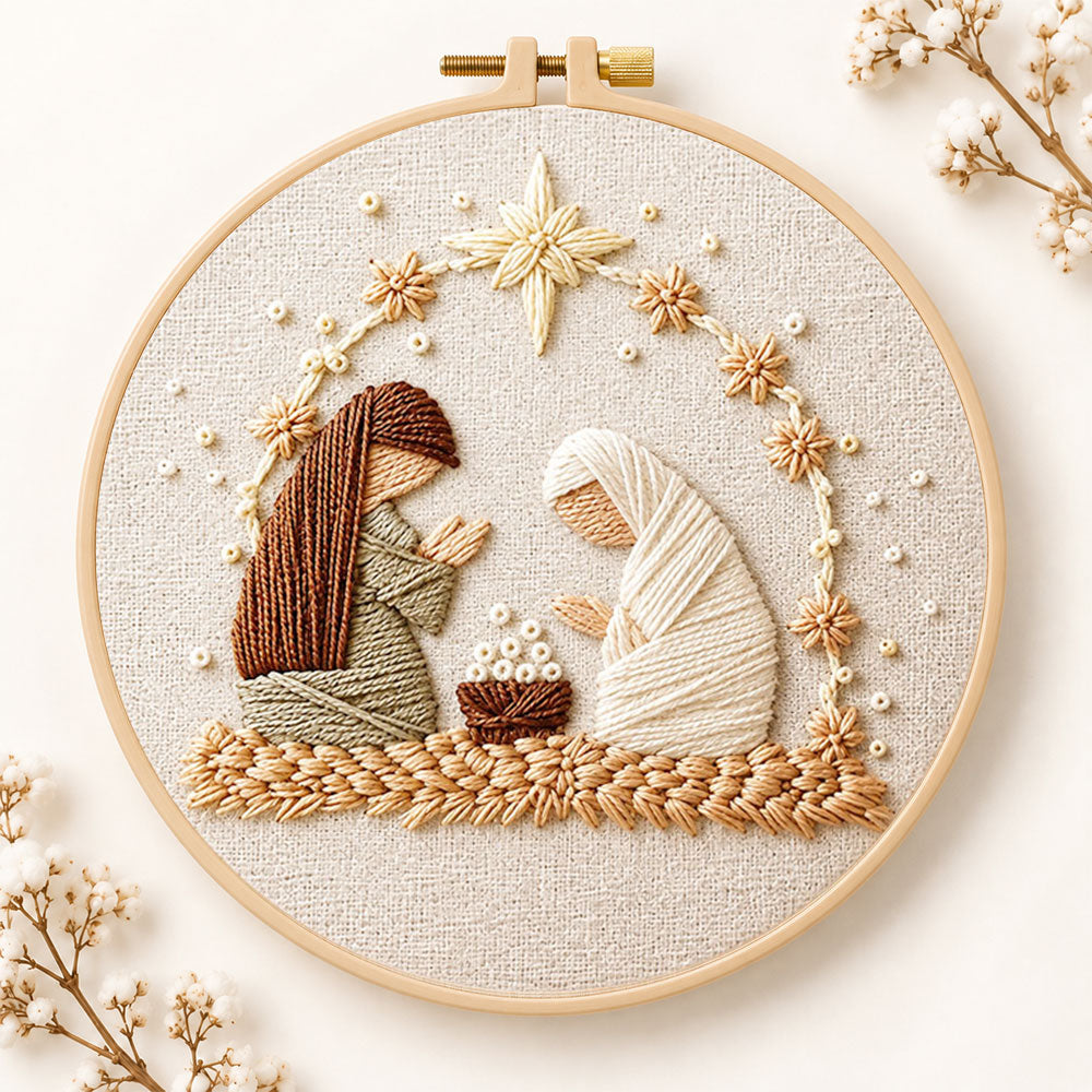 Nativity scene embroidery kit