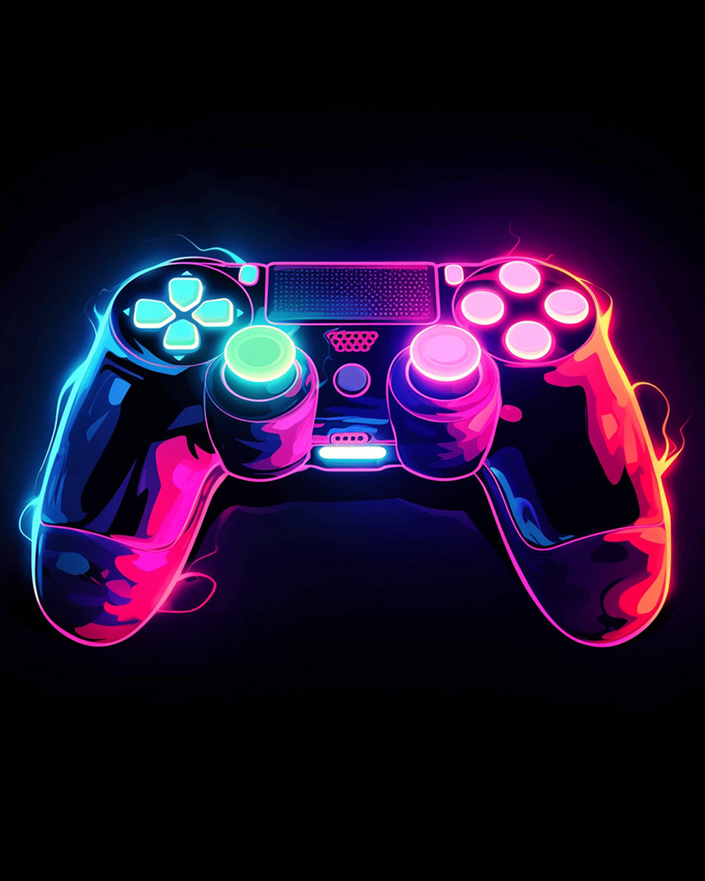 Neon game controller cross stitch kit for beginners